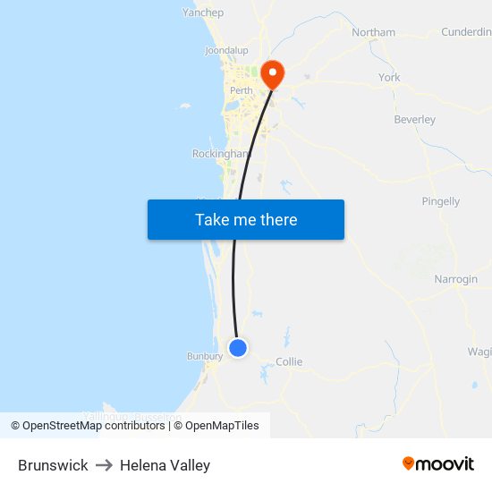 Brunswick to Helena Valley map