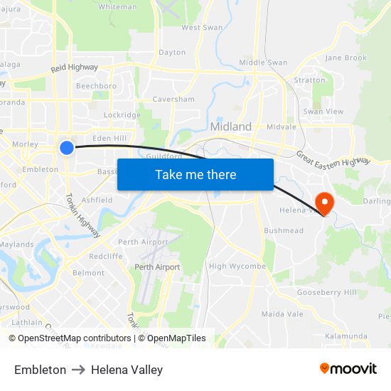 Embleton to Helena Valley map