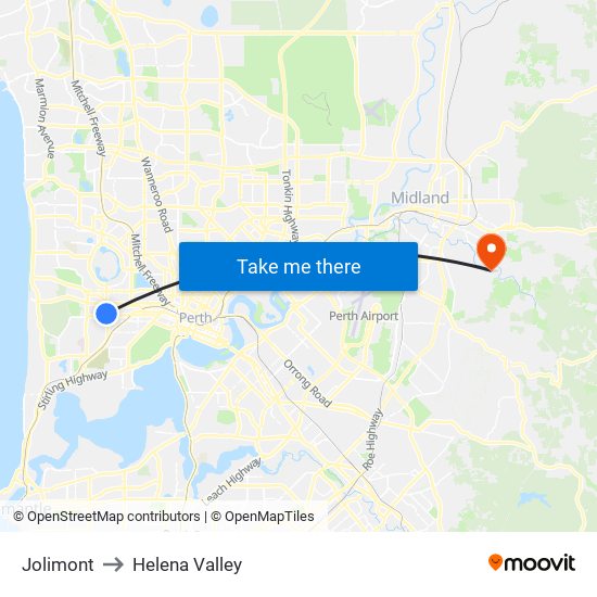 Jolimont to Helena Valley map