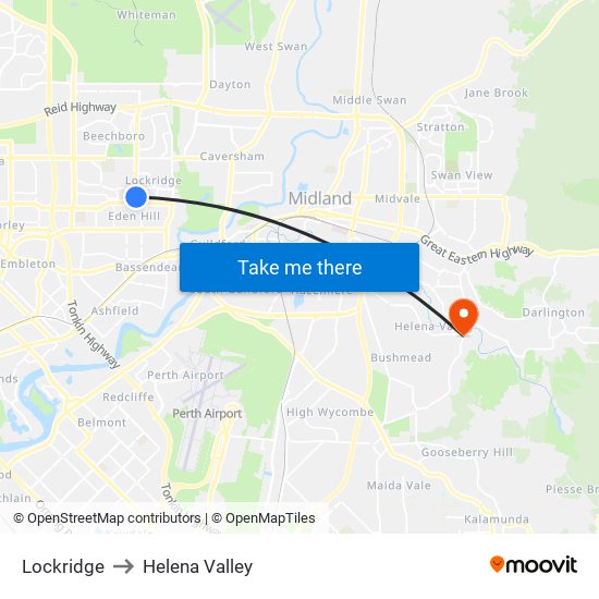 Lockridge to Helena Valley map