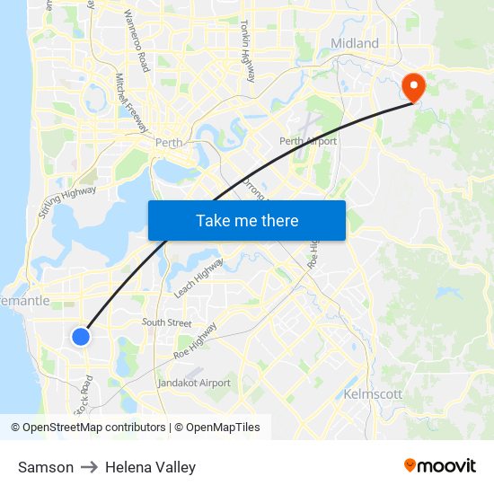 Samson to Helena Valley map