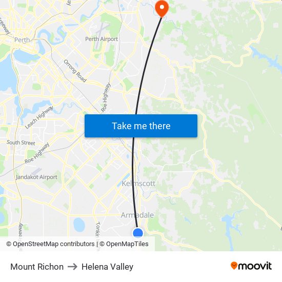 Mount Richon to Helena Valley map