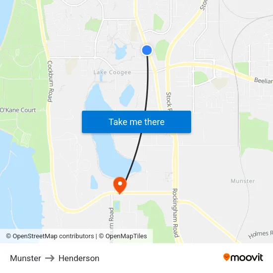 Munster to Henderson map
