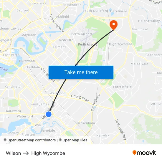 Wilson to High Wycombe map