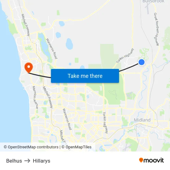 Belhus to Hillarys map
