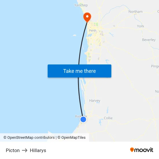 Picton to Hillarys map