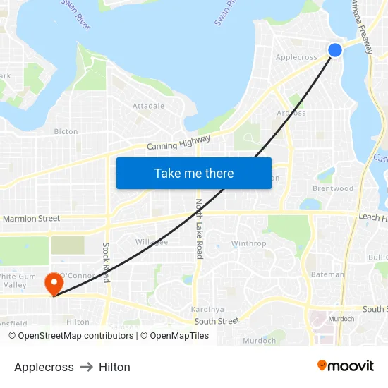 Applecross to Hilton map