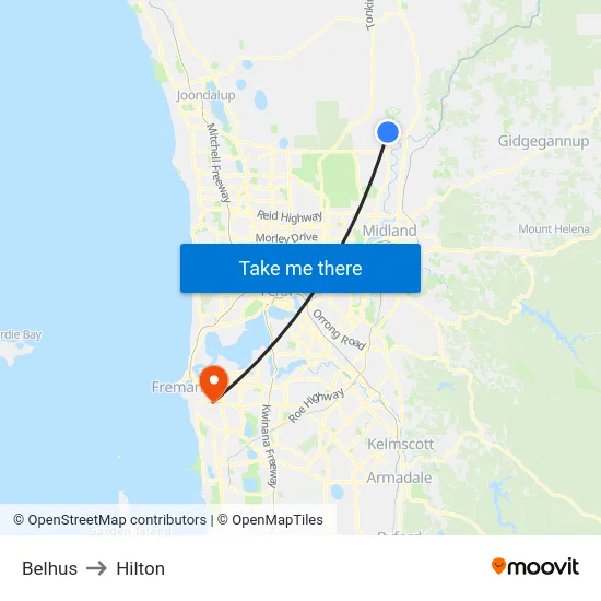 Belhus to Hilton map