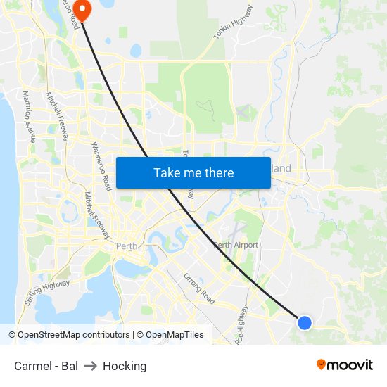 Carmel - Bal to Hocking map