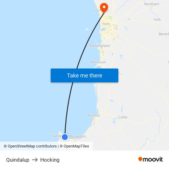 Quindalup to Hocking map