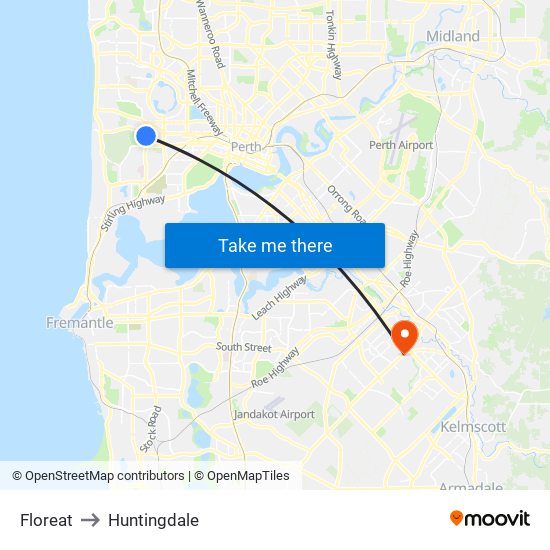 Floreat to Huntingdale map