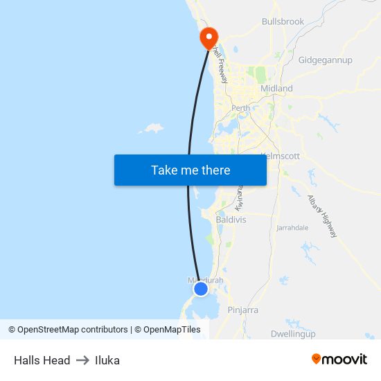 Halls Head to Iluka map