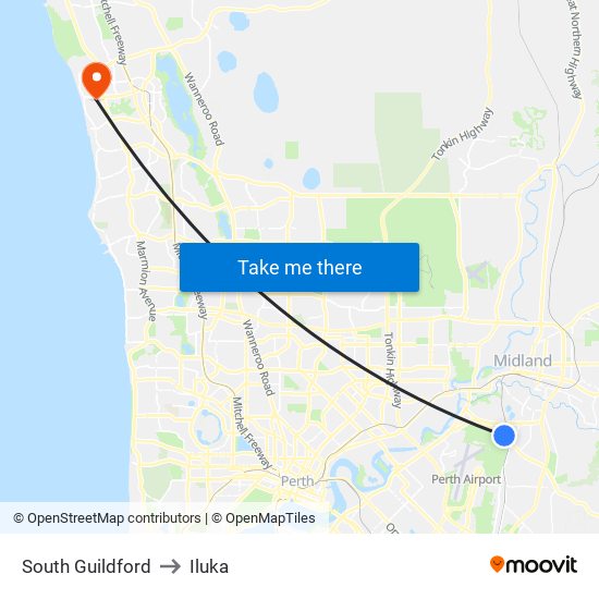 South Guildford to Iluka map
