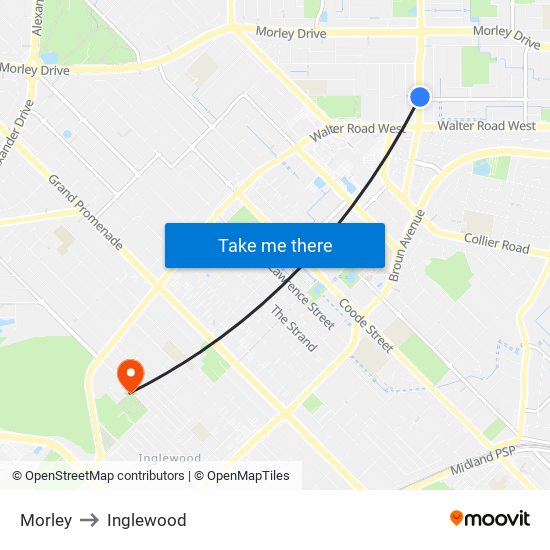 Morley to Inglewood map