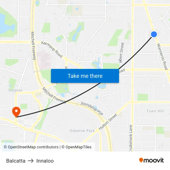 Balcatta to Innaloo map