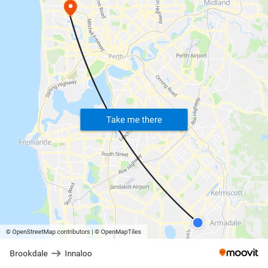 Brookdale to Innaloo map