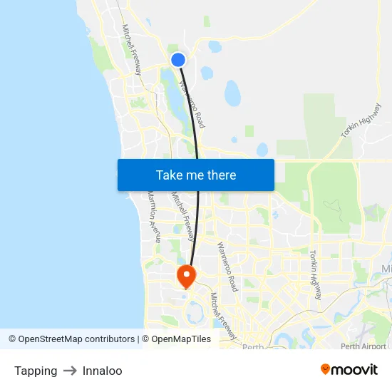 Tapping to Innaloo map