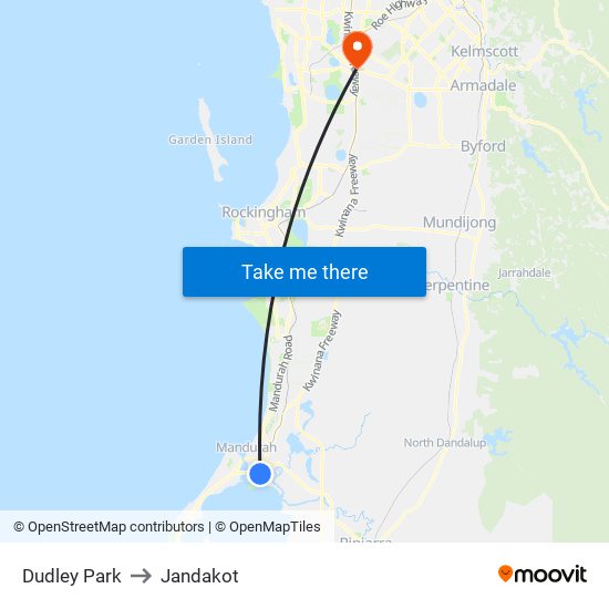 Dudley Park to Jandakot map