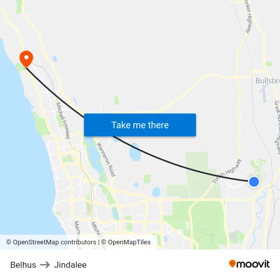 Belhus to Jindalee map