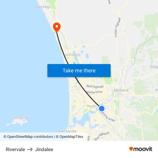 Rivervale to Jindalee map