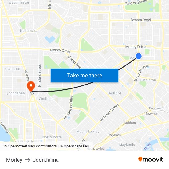 Morley to Joondanna map
