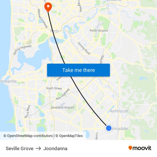 Seville Grove to Joondanna map