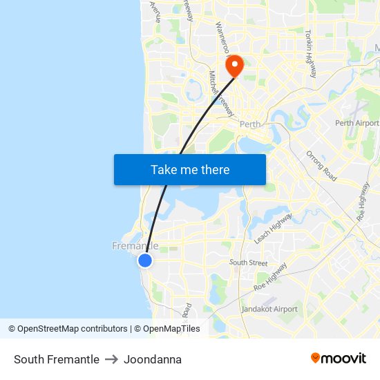 South Fremantle to Joondanna map