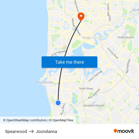 Spearwood to Joondanna map