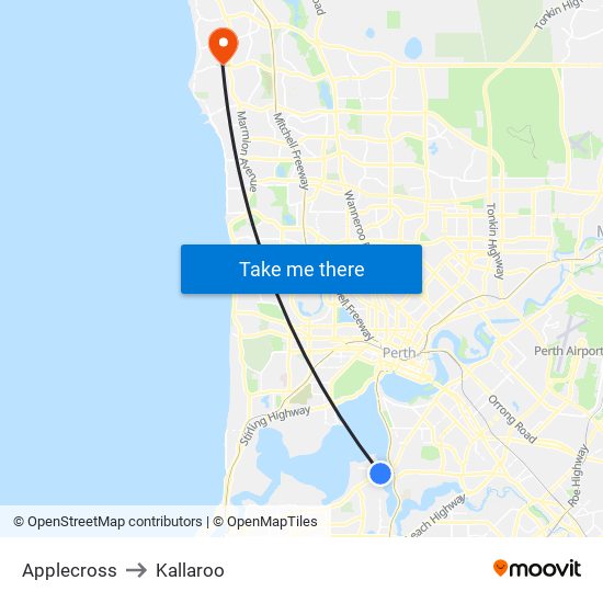 Applecross to Kallaroo map