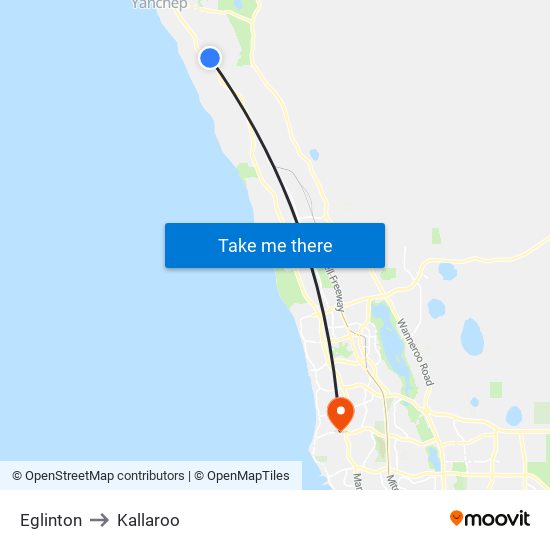 Eglinton to Kallaroo map