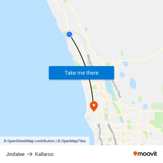 Jindalee to Kallaroo map