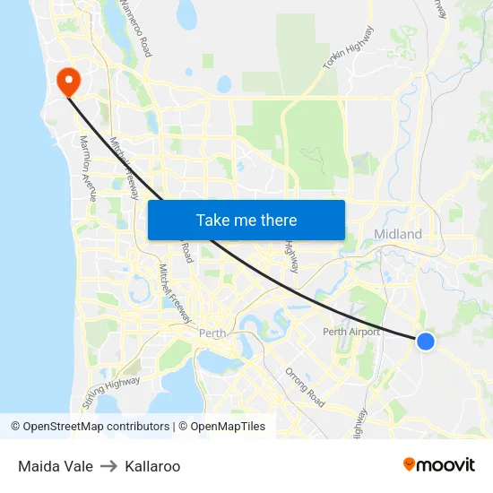 Maida Vale to Kallaroo map