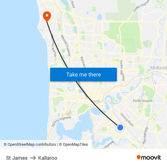 St James to Kallaroo map