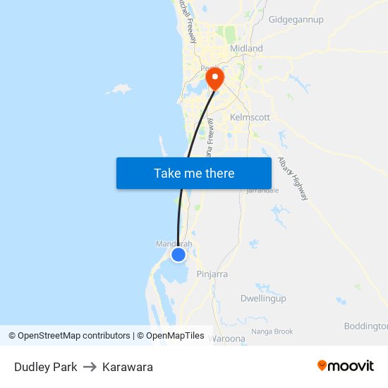 Dudley Park to Karawara map