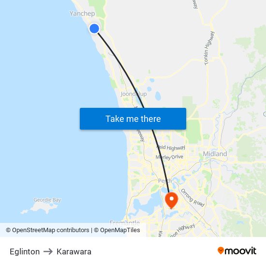 Eglinton to Karawara map