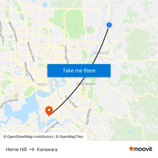 Herne Hill to Karawara map