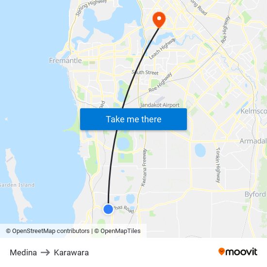 Medina to Karawara map