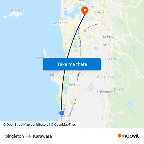 Singleton to Karawara map