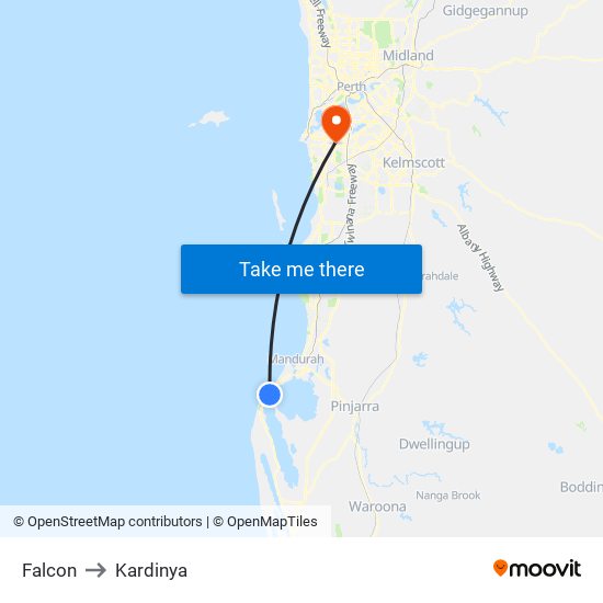 Falcon to Kardinya map