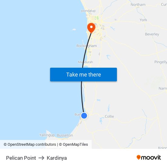 Pelican Point to Kardinya map