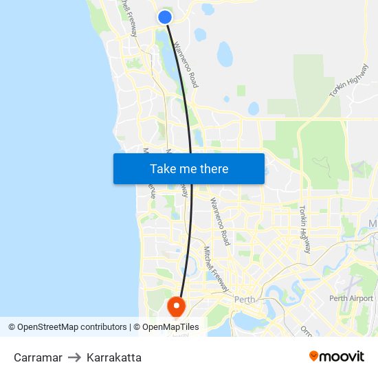 Carramar to Karrakatta map