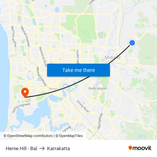 Herne Hill - Bal to Karrakatta map