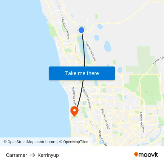 Carramar to Karrinyup map