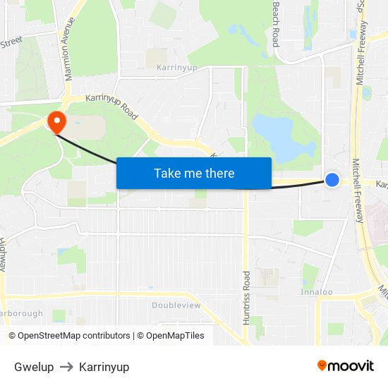 Gwelup to Karrinyup map