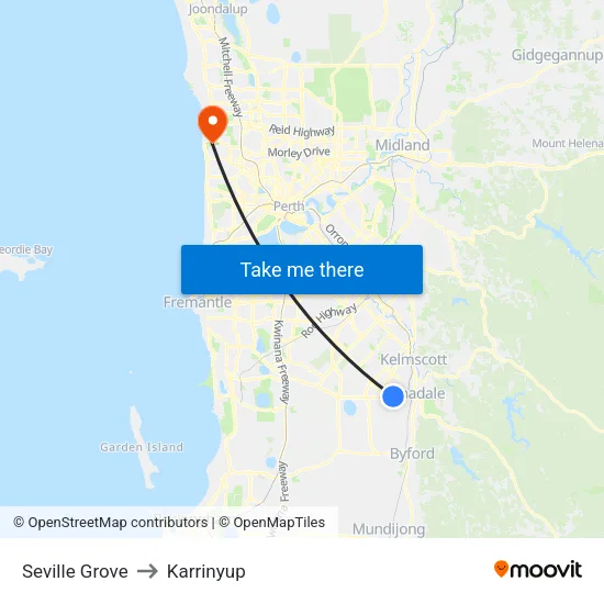 Seville Grove to Karrinyup map