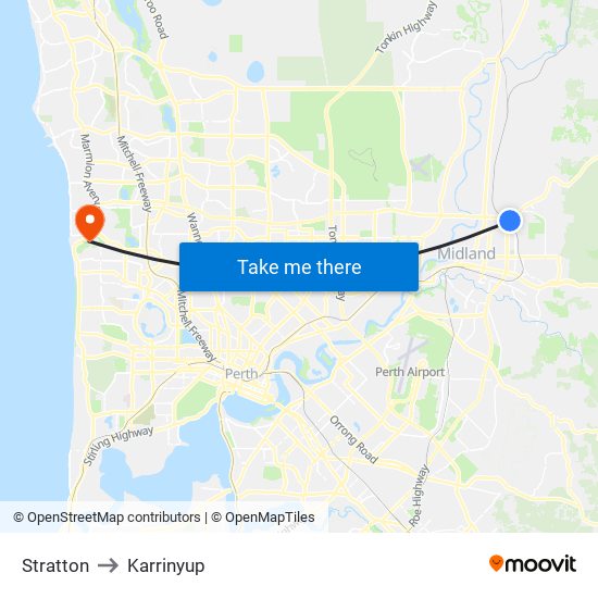 Stratton to Karrinyup map