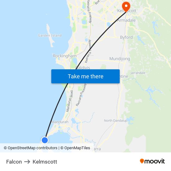 Falcon to Kelmscott map