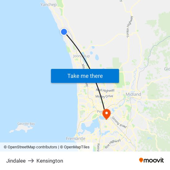 Jindalee to Kensington map