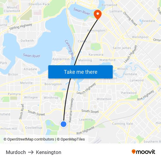 Murdoch to Kensington map