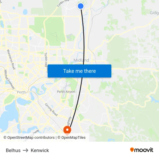 Belhus to Kenwick map